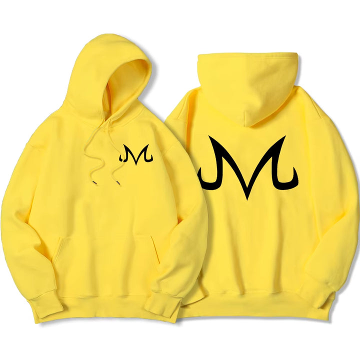 Japan Anime Letter M Logo Printed Hoody Mens Casual Streetpullover Casual Oversized Sweatshirt Fleece Pocket Warm Clothes Men'S