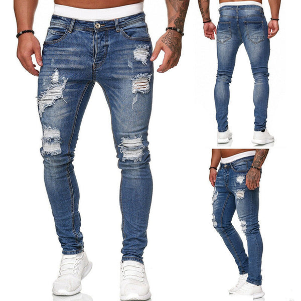 Skinny Leg Distressed  Denim Jeans