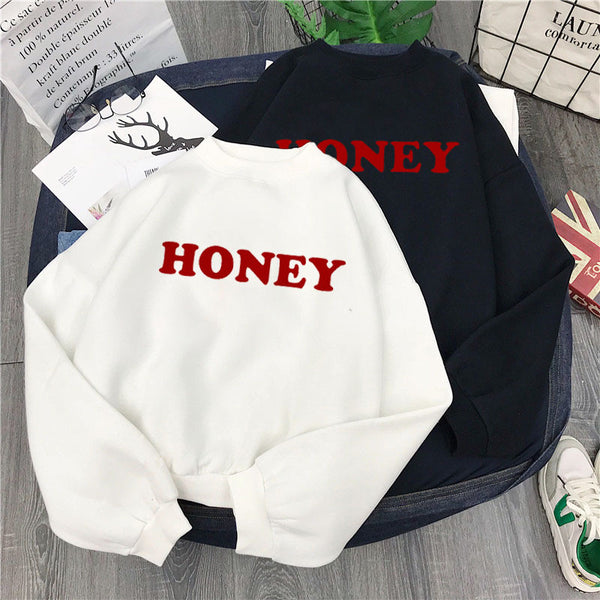 "Honey" Graphic Print Hoodies