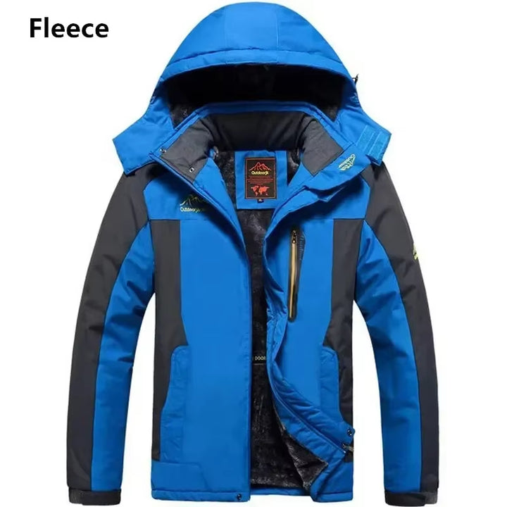 Men's Plus Size 9XL Winter Jacket - Waterproof Hooded Parka for Outdoor Activities, Camping, and Skiing, Fleece-Lined Windbreaker Coat