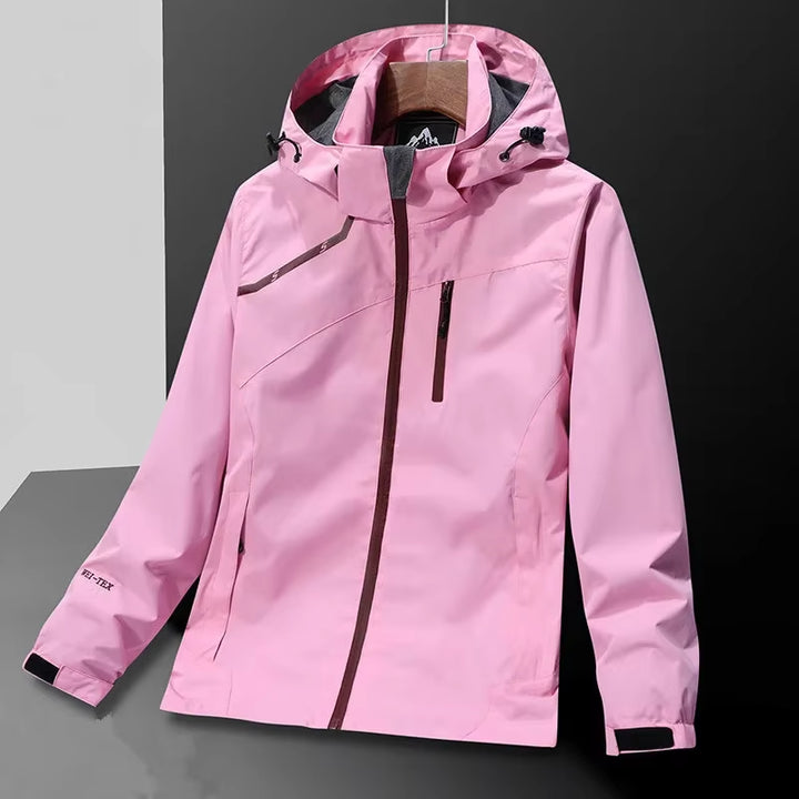 Women's Waterproof Outdoor Climbing and Hiking Jacket - Spring Autumn Sports Hooded Windbreaker for Trekking and Mountain Activities