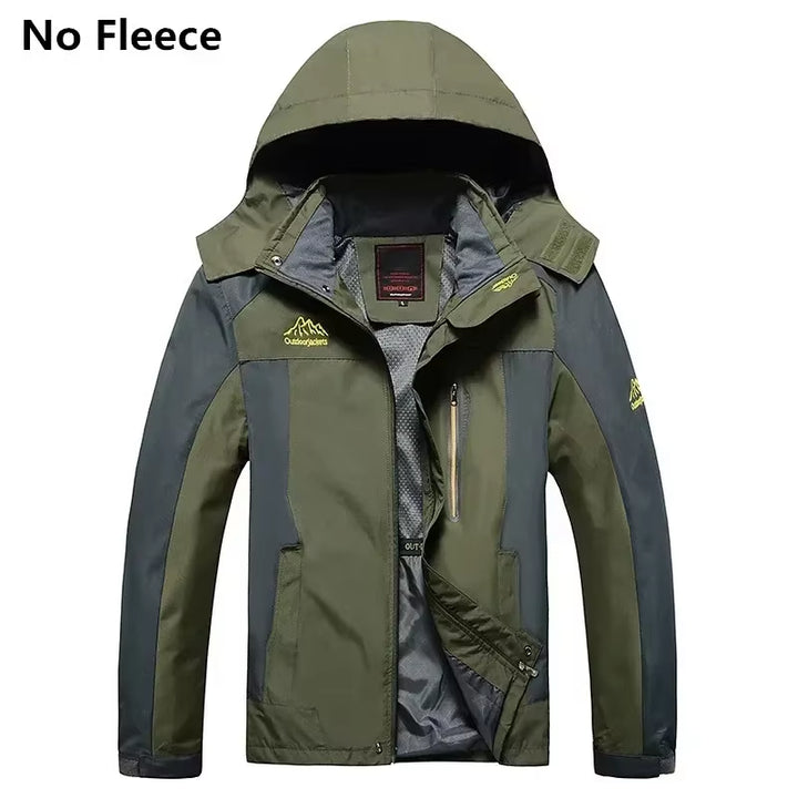 Men's Plus Size 9XL Winter Jacket - Waterproof Hooded Parka for Outdoor Activities, Camping, and Skiing, Fleece-Lined Windbreaker Coat