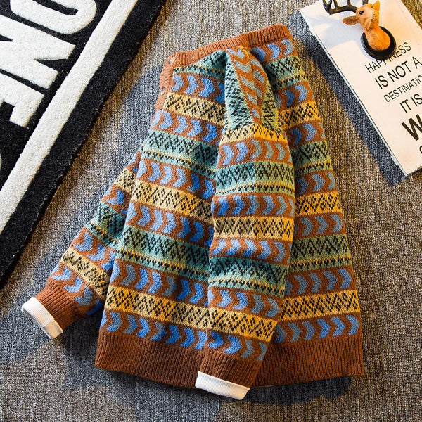 "Retro Style" Thick Button Sweater