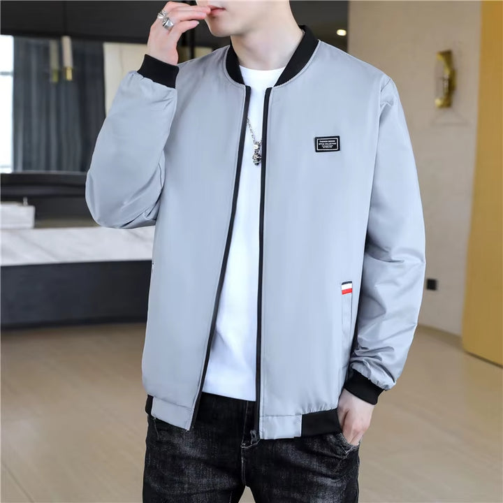 Solid Color Jacket Men'S Clothes Spring Autumn Casual Men Baseball Clothes Personality Street Coat Warm Fleece Jackets