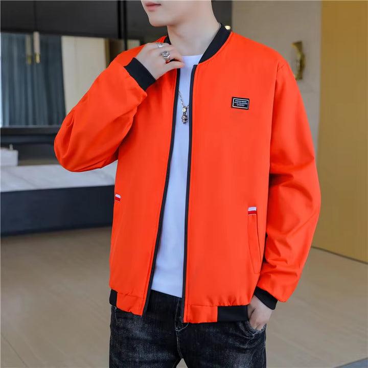 Solid Color Jacket Men'S Clothes Spring Autumn Casual Men Baseball Clothes Personality Street Coat Warm Fleece Jackets