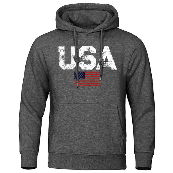 Vintage Usa Flag Street Print Clothing Men Hip Hop Personality Hooded Crewneck Fashion Hoodies Fleece Pullovers Sweatshirts