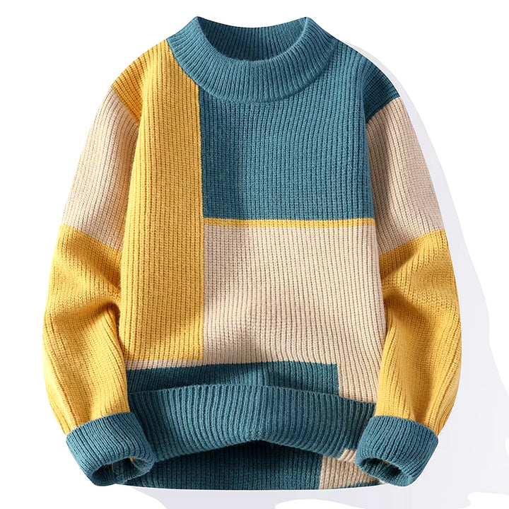 Color Matching Winter Knitted Sweater High-Quality New Pullover Loose and Warm Thick Street Autumn Wool 2023 New