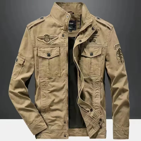 2024 Men's Plus Size 6XL Casual Climbing Pilot Jacket - Spring Autumn Workwear Cargo Coat