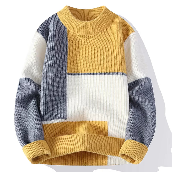 Color Matching Winter Knitted Sweater High-Quality New Pullover Loose and Warm Thick Street Autumn Wool 2023 New