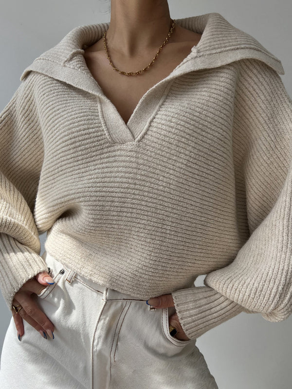 Long Sleeve Johnny Collar Sweater