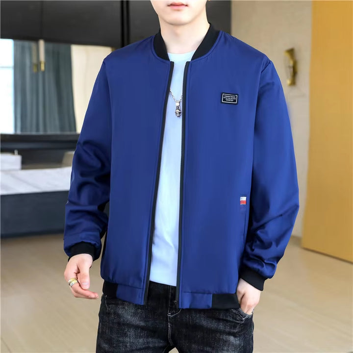 Solid Color Jacket Men'S Clothes Spring Autumn Casual Men Baseball Clothes Personality Street Coat Warm Fleece Jackets