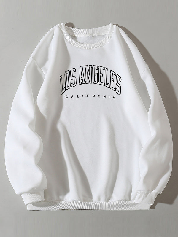 "Los Angeles" Graphic Print Crew Neck Sweatshirt