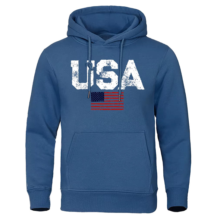 Vintage Usa Flag Street Print Clothing Men Hip Hop Personality Hooded Crewneck Fashion Hoodies Fleece Pullovers Sweatshirts