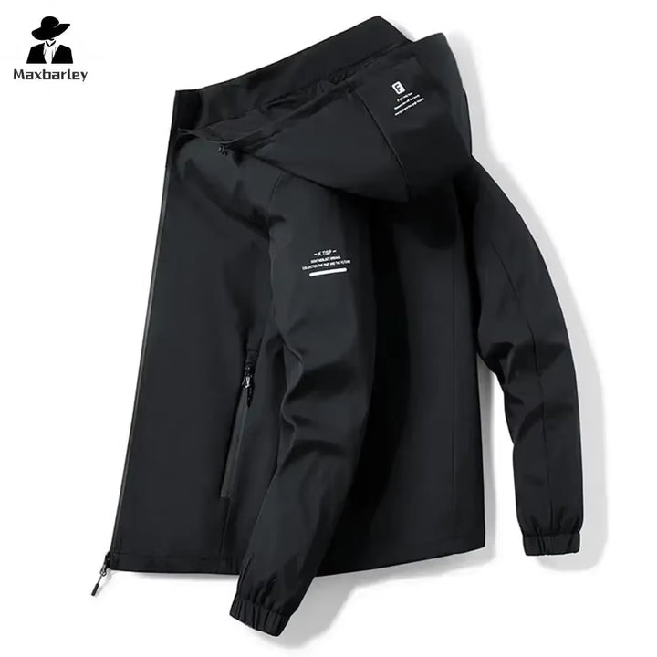 Men's Casual Outdoor Zipper Hoodie Windproof Jacket - Versatile Business Fashion for Spring and Autumn