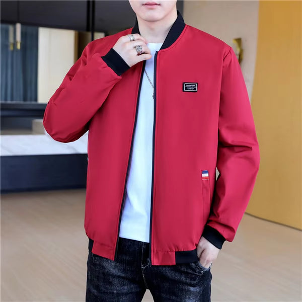 Solid Color Jacket Men'S Clothes Spring Autumn Casual Men Baseball Clothes Personality Street Coat Warm Fleece Jackets