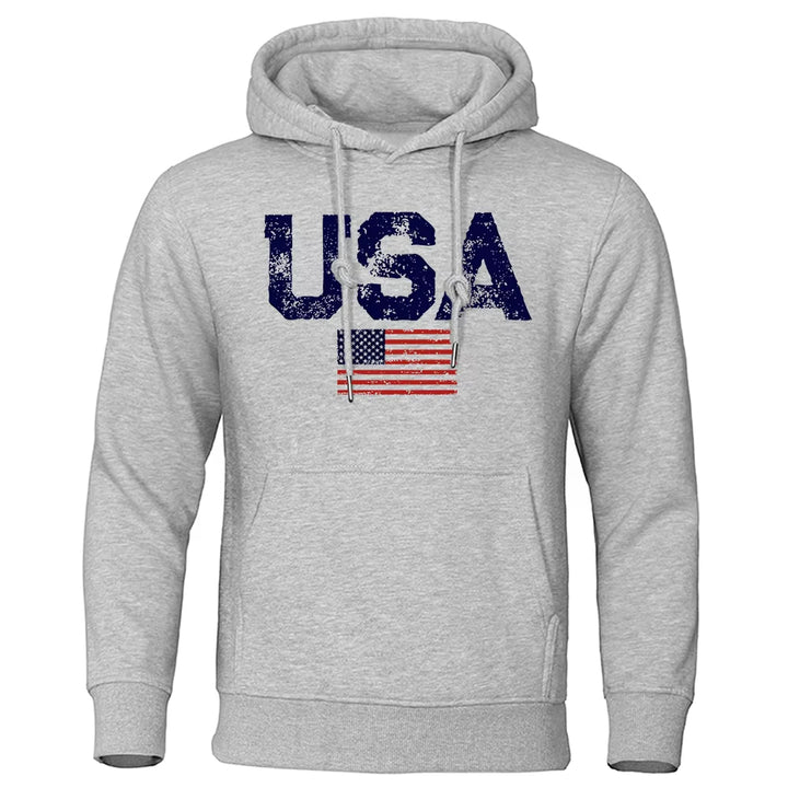 Vintage Usa Flag Street Print Clothing Men Hip Hop Personality Hooded Crewneck Fashion Hoodies Fleece Pullovers Sweatshirts