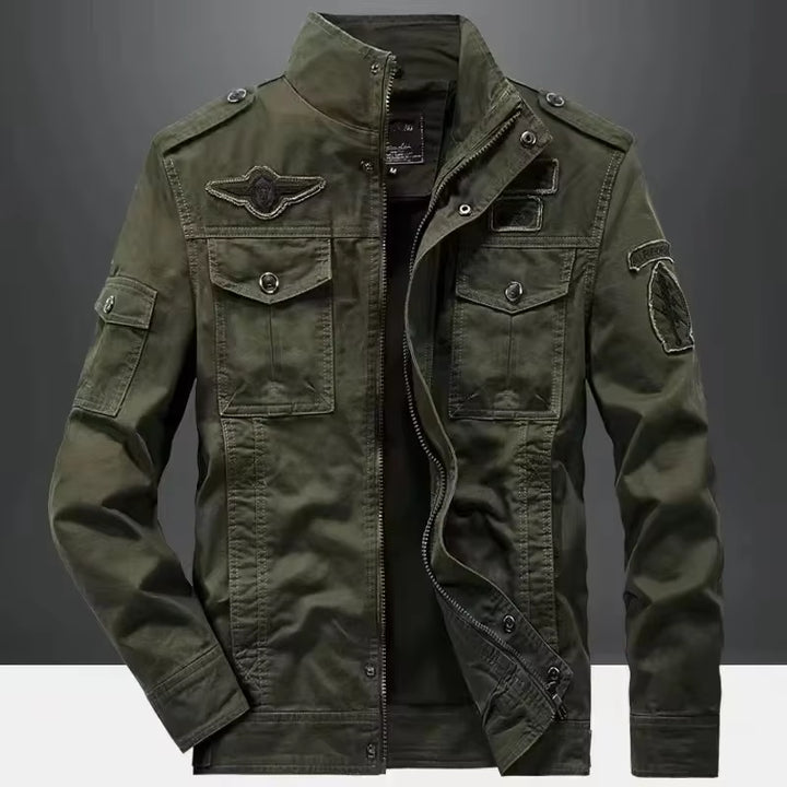 2024 Men's Plus Size 6XL Casual Climbing Pilot Jacket - Spring Autumn Workwear Cargo Coat