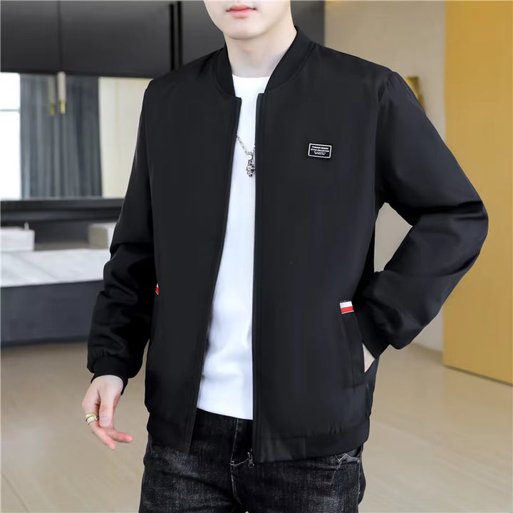 Solid Color Jacket Men'S Clothes Spring Autumn Casual Men Baseball Clothes Personality Street Coat Warm Fleece Jackets