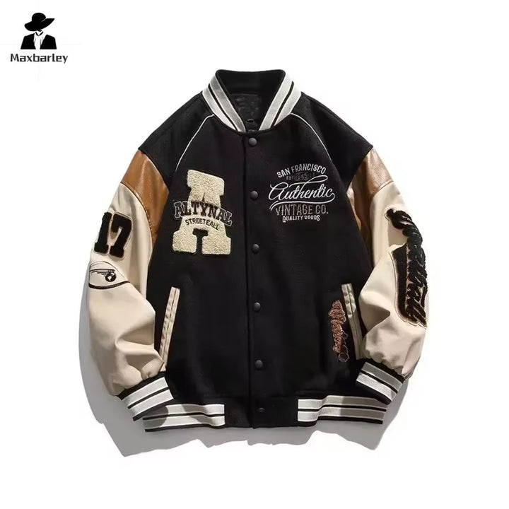 Cargo Jacket Men Women Hip Hop Embroidery Motorcycle Loose Baseball Coat Casual High Quality Street Racing Varsity Outerwear