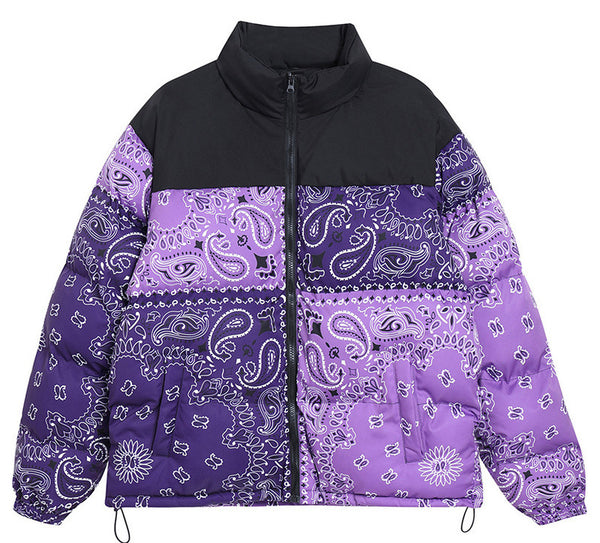 Paisley Print Puffer Jacket