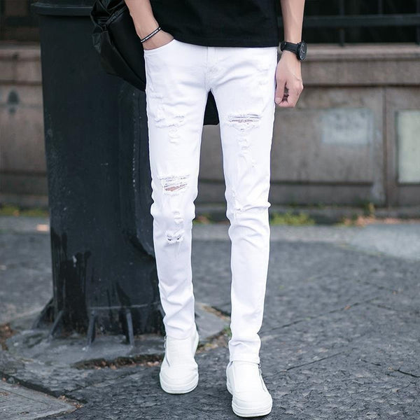 Hip Distressed Slim Fit Jeans