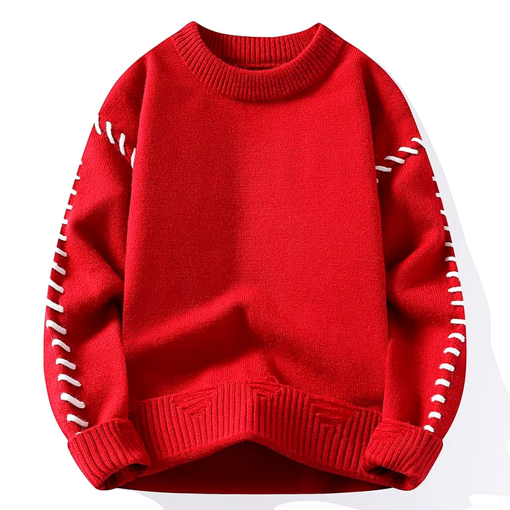 Solid Color Trendy Loose Knit Sweater with Coarse Yarn Weaving Pattern for Autumn and Winter Men'S Top and Street Pullover