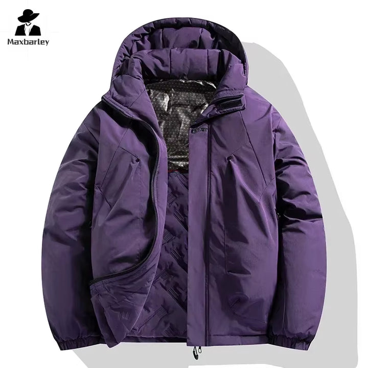 Men'S Winter Jacket High Quality Graphene Heating Antifreeze Warm Parka Casual Women Snow Clothing Windproof Hooded Cotton Coat