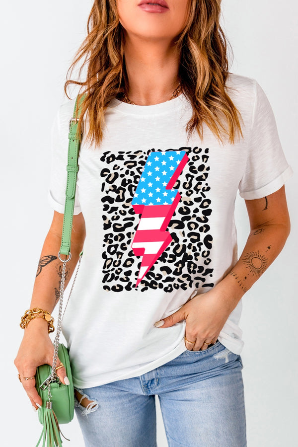 "Lightning USA" Graphic Print T-Shirt