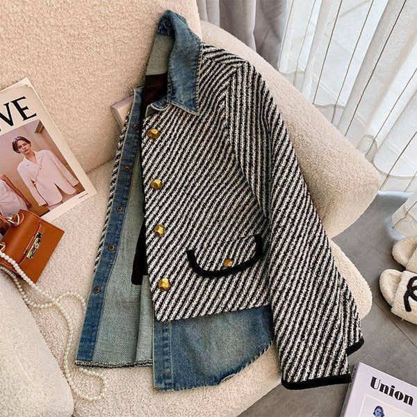 High Fashion Denim Stitching Jacket