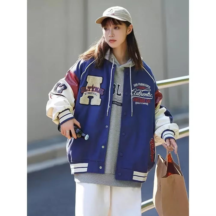 Cargo Jacket Men Women Hip Hop Embroidery Motorcycle Loose Baseball Coat Casual High Quality Street Racing Varsity Outerwear