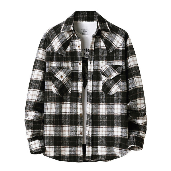 Casual Loose Fit Flannel Shirt