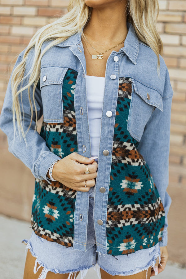 Button Up Long Sleeve Denim Jacket