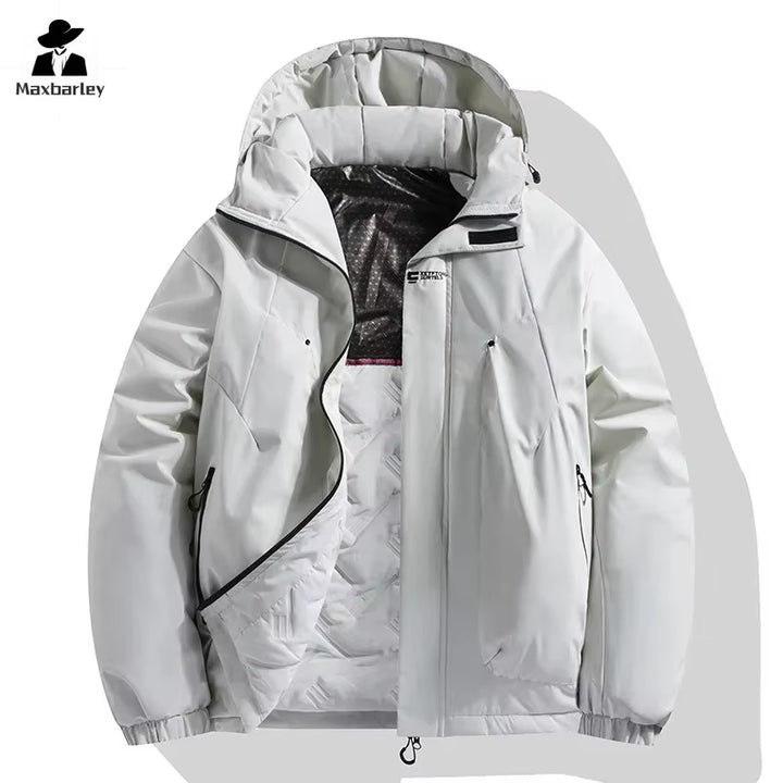 Men'S Winter Jacket High Quality Graphene Heating Antifreeze Warm Parka Casual Women Snow Clothing Windproof Hooded Cotton Coat